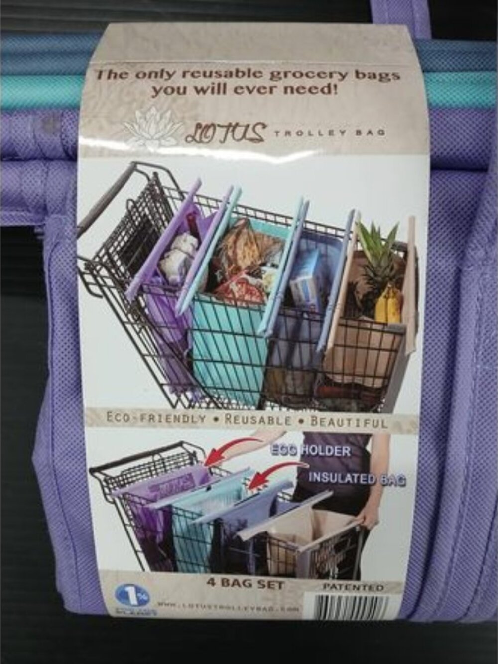 Set of Lotus Sustainables Reusable Trolley Grocery Bags NEW